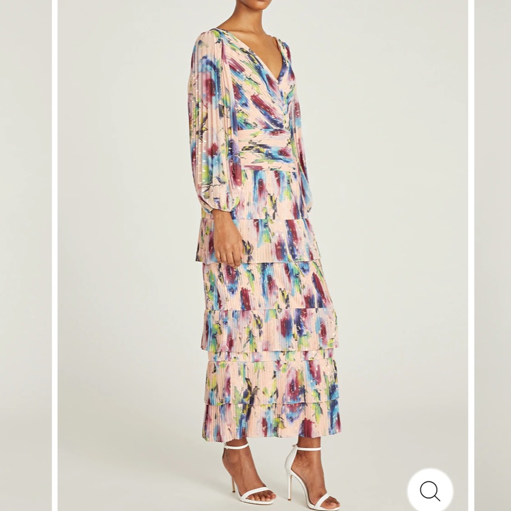 Theia ELLIS PLEATED ANKLE DRESS NWT